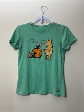 Life Is Good Mint Green Winnie the Pooh & Piglet Pumpkin Tee